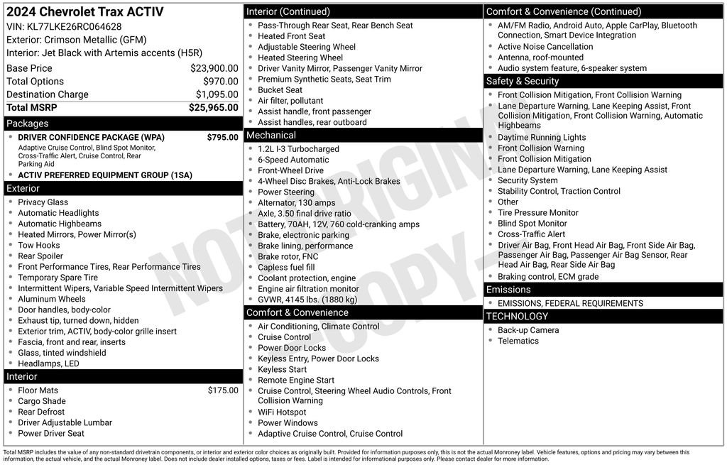 Used 2024 Chevrolet Trax ACTIV w/ Driver Confidence Package image 52