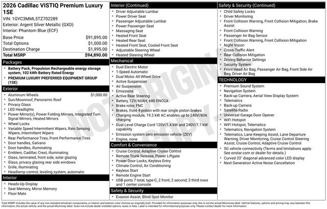 Certified 2026 Cadillac Vistiq Premium Luxury AWD/4WD image 51