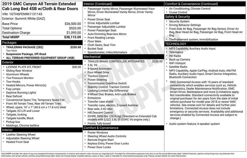 Used 2019 GMC Canyon All Terrain w/ Trailering Package AWD/4WD image 21