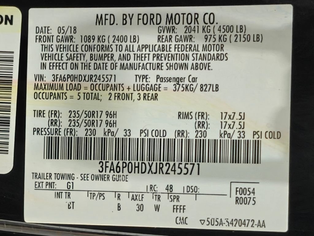 Used 2018 Ford Fusion SE w/ Fusion SE Technology Package FWD image 54