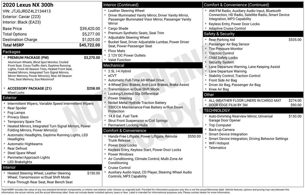 Used 2020 Lexus NX 300h AWD w/ Premium Package image 24