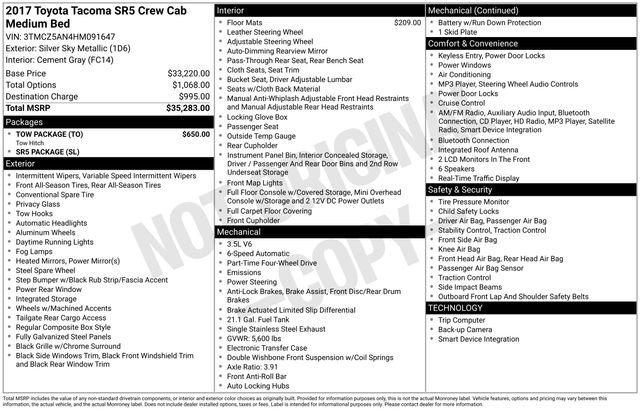 Used 2017 Toyota Tacoma SR5 w/ Tow Package AWD/4WD image 32