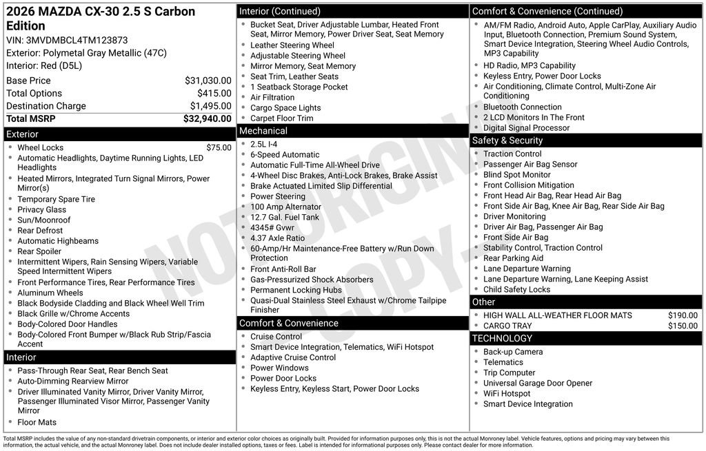 New 2026 MAZDA CX-30 AWD 2.5 S image 9