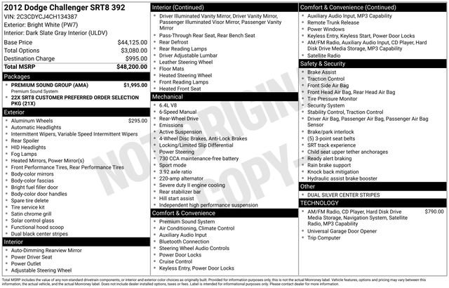 Used 2012 Dodge Challenger SRT8 w/ Premium Sound Group image 7
