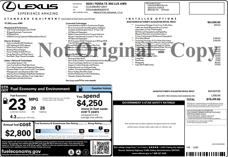Used 2024 Lexus TX 350 AWD w/ Technology Package image 3