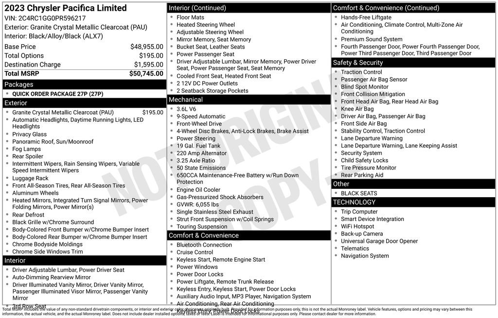 Used 2023 Chrysler Pacifica Limited FWD image 5