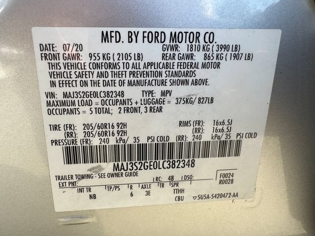 Certified 2020 Ford EcoSport SE w/ SE Convenience Package FWD image 29