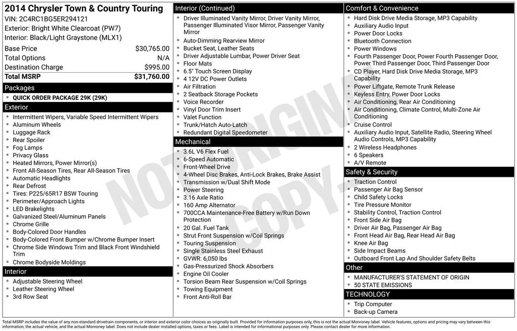 Used 2014 Chrysler Town & Country Touring FWD image 6