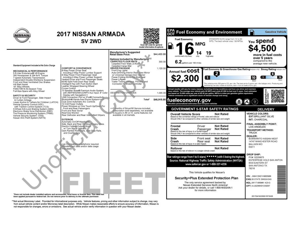 Used 2017 Nissan Armada SV w/ Driver Package RWD image 9