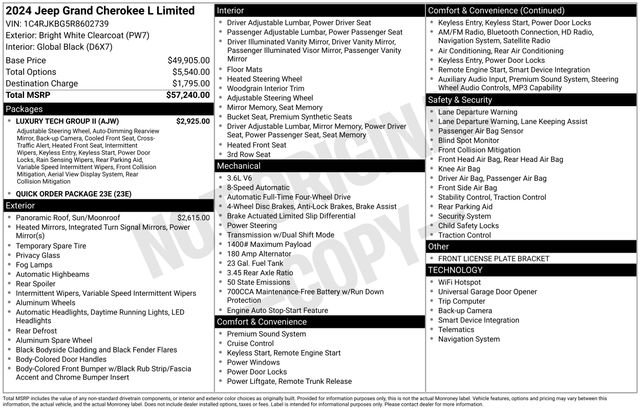 Used 2024 Jeep Grand Cherokee L Limited w/ Luxury Tech Group II image 3