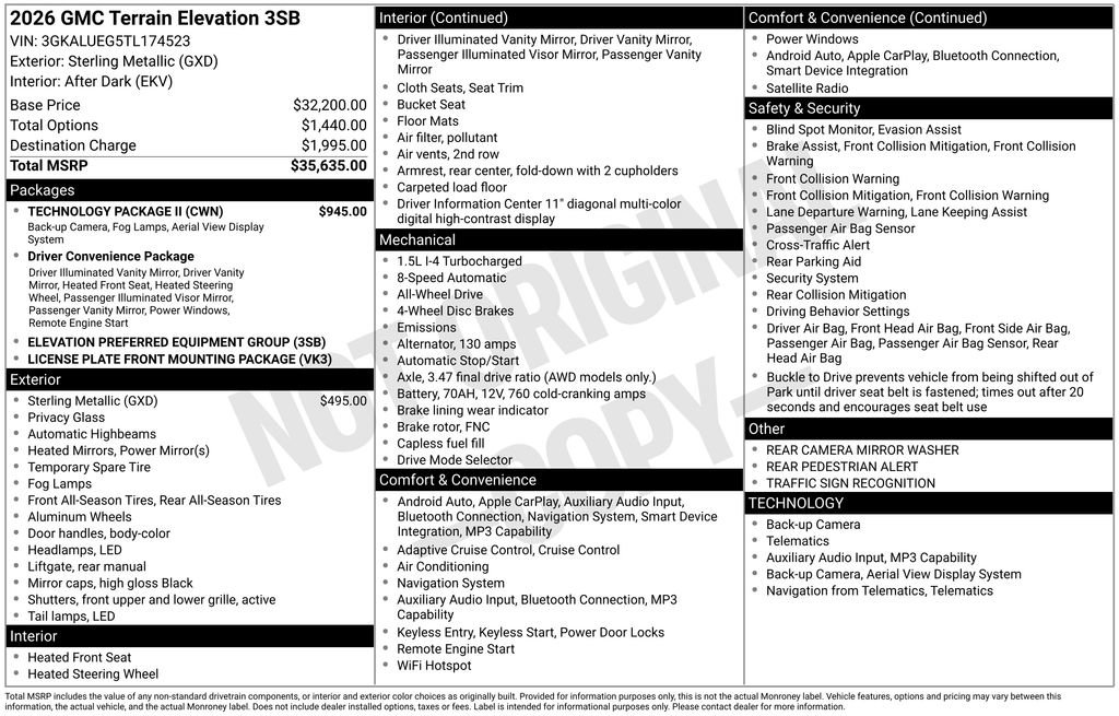Used 2026 GMC Terrain Elevation w/ Technology Package II image 7