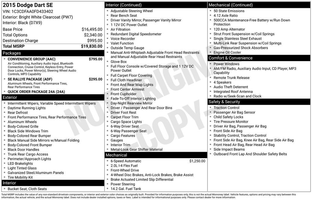 Used 2015 Dodge Dart SE w/ Convenience Group FWD image 10