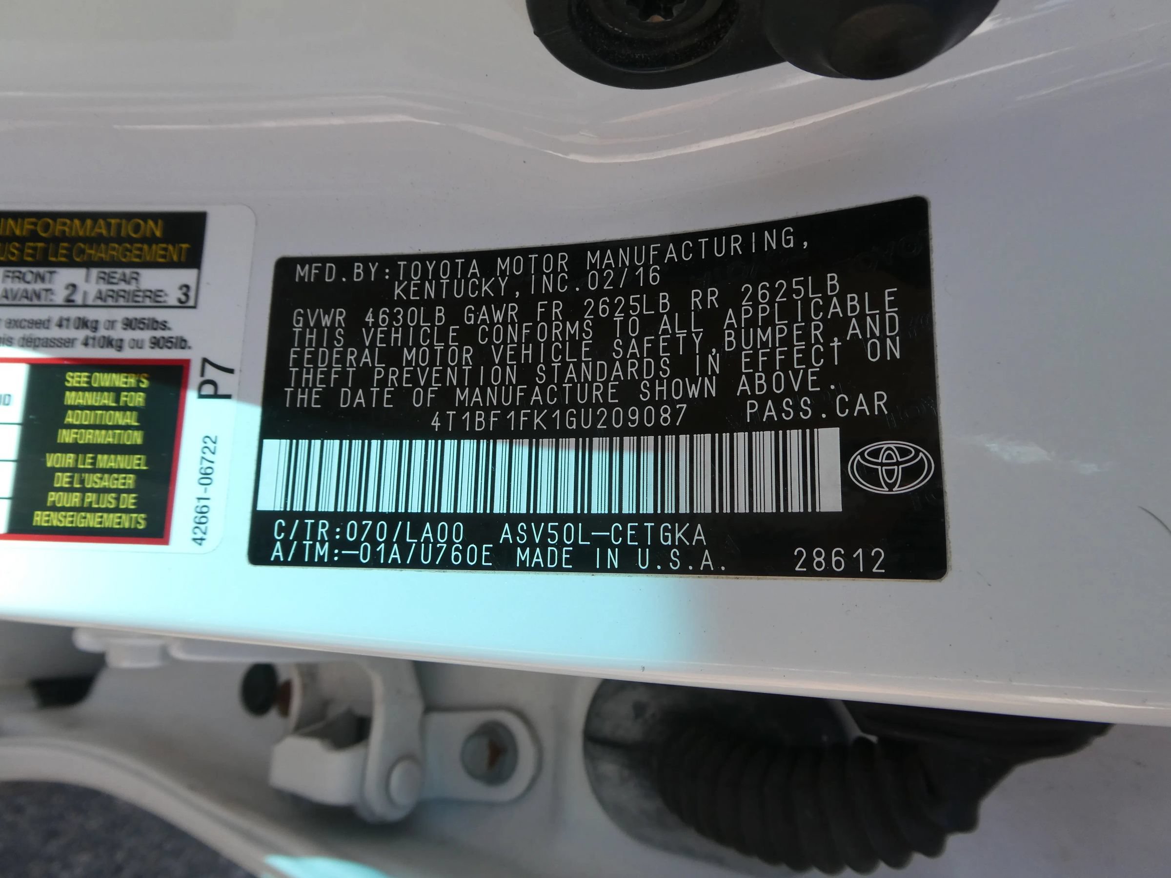 Used 2016 Toyota Camry XLE FWD image 10