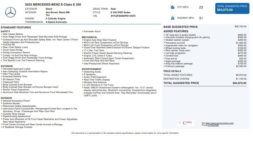 Used 2023 Mercedes-Benz E 350 Sedan image 3