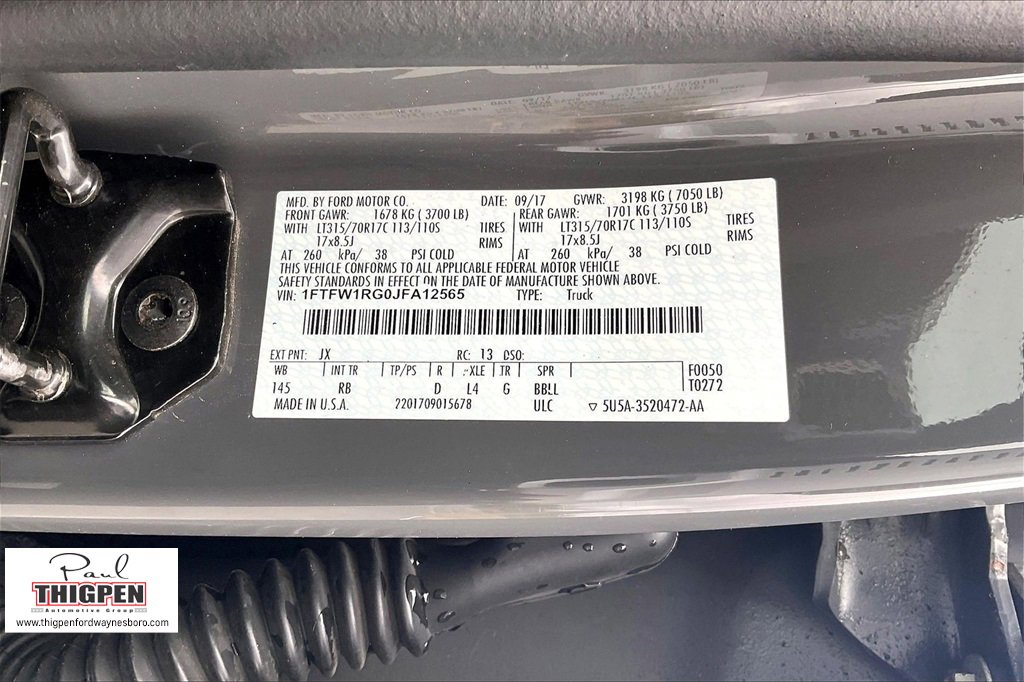 Certified 2018 Ford F150 Raptor w/ Equipment Group 802A Luxury image 35