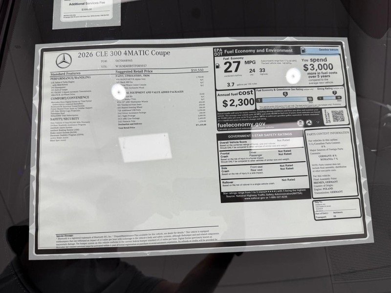 New 2026 Mercedes-Benz CLE 300 4MATIC Coupe image 4