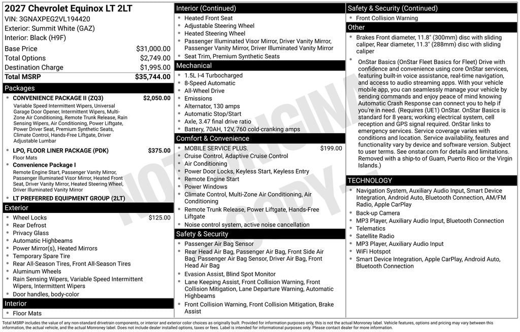 New 2027 Chevrolet Equinox LT w/ Convenience Package II AWD/4WD image 11