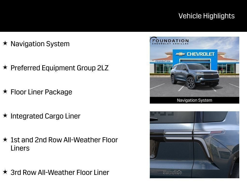 New 2026 Chevrolet Traverse High Country w/ LPO, Floor Liner Package AWD/4WD image 43