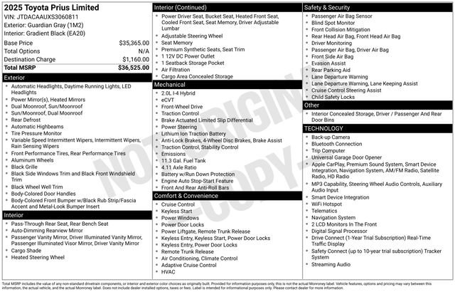 Used 2025 Toyota Prius Limited FWD image 28