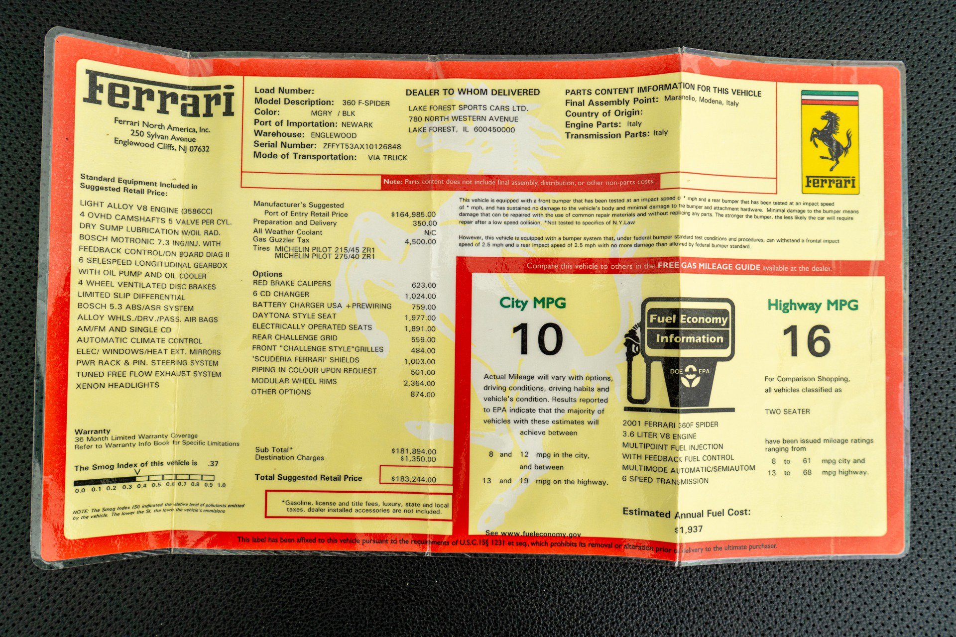 Used 2001 Ferrari 360 Spider image 24