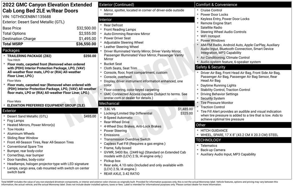 Certified 2022 GMC Canyon Elevation w/ Trailering Package image 48