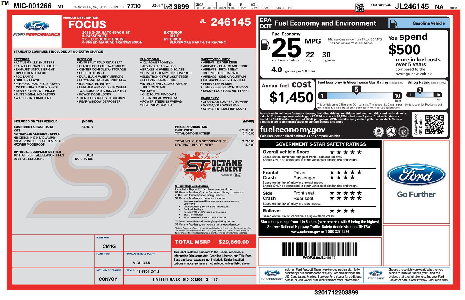 Used 2018 Ford Focus ST w/ Equipment Group 401A FWD image 4