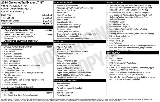 Certified 2024 Chevrolet TrailBlazer LT w/ LT Cold Weather Package AWD/4WD image 12