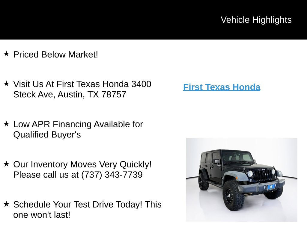 Used 2014 Jeep Wrangler Unlimited Rubicon w/ Connectivity Group AWD/4WD image 10