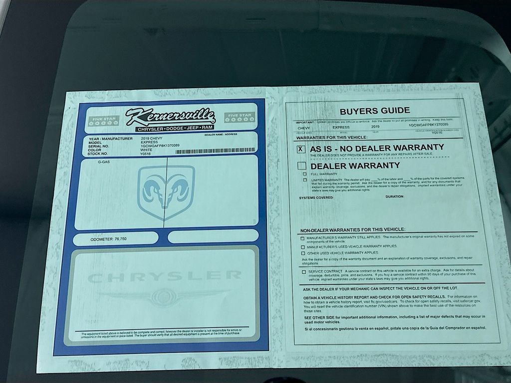 Used 2019 Chevrolet Express 2500 image 35