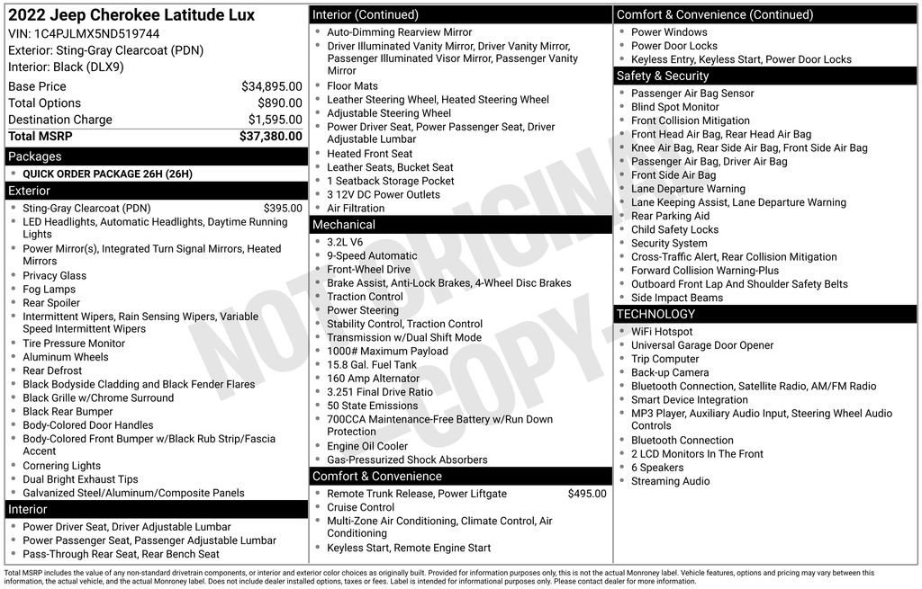 Used 2022 Jeep Cherokee Latitude Lux FWD image 7