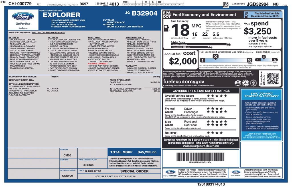 Used 2018 Ford Explorer Limited AWD/4WD image 6