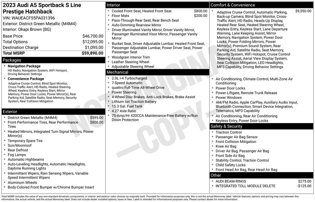 Certified 2023 Audi A5 2.0T Prestige image 3