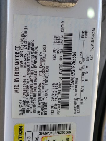 Used 2015 Ford Fusion Titanium image 16