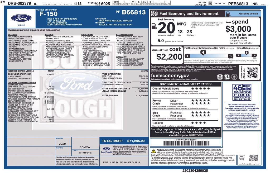 Used 2023 Ford F150 Lariat w/ Equipment Group 502A High AWD/4WD image 31