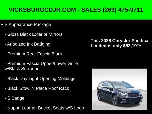 New 2026 Chrysler Pacifica Limited w/ S Appearance Package image 16