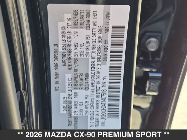 New 2026 MAZDA CX-90 3.3 Turbo w/ Premium Sport Pkg AWD/4WD image 15