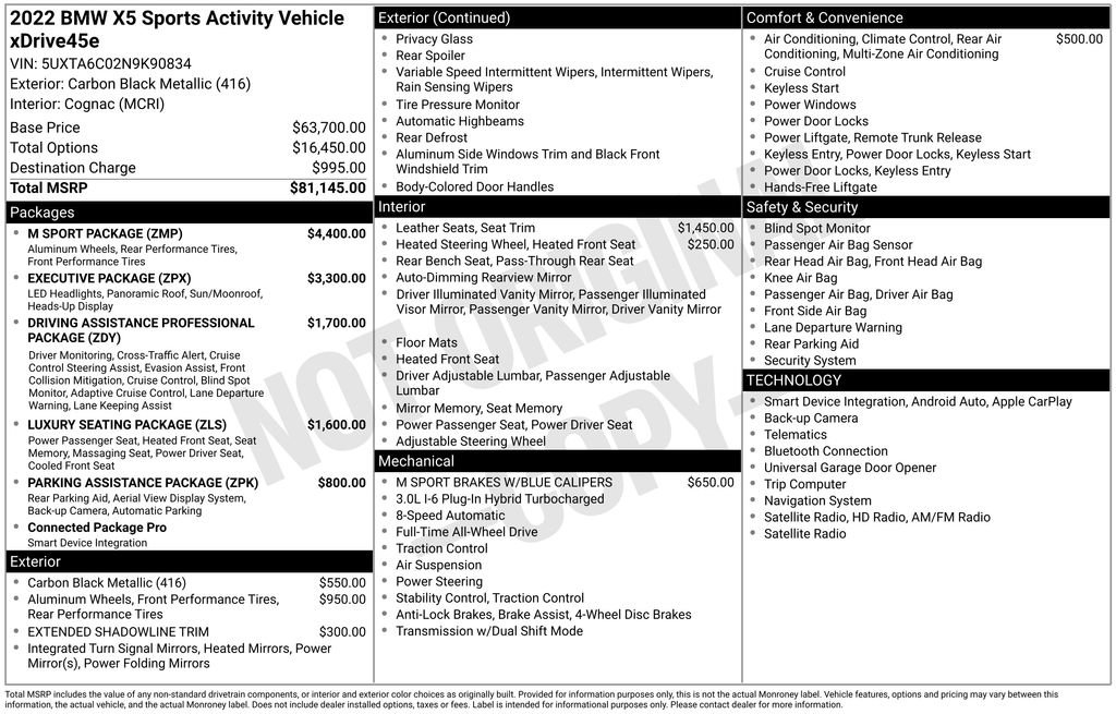 Used 2022 BMW X5 xDrive45e w/ M Sport Package AWD/4WD image 6