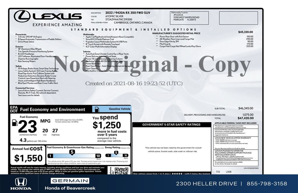 Used 2022 Lexus RX 350 FWD image 31