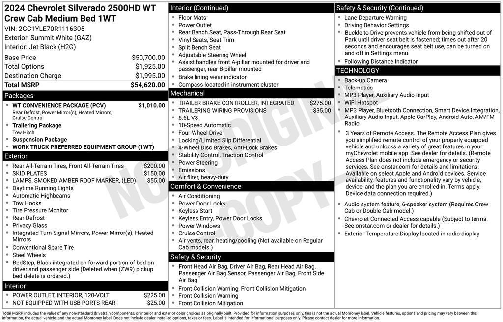 Used 2024 Chevrolet Silverado 2500 W/T w/ WT Convenience Package AWD/4WD image 35
