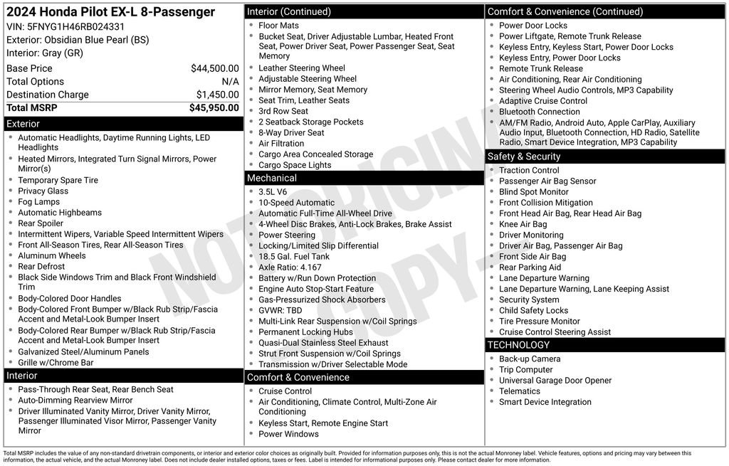 Used 2024 Honda Pilot EX-L image 3