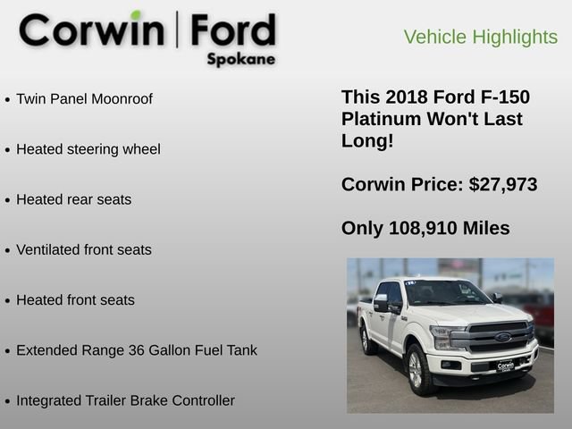 Used 2018 Ford F150 Platinum w/ Equipment Group 701A Luxury AWD/4WD image 18