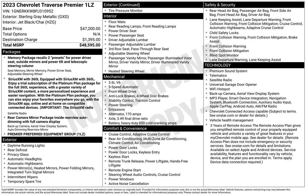 Used 2023 Chevrolet Traverse Premier FWD image 44