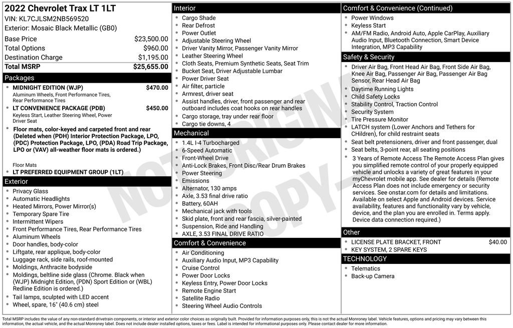 Certified 2022 Chevrolet Trax LT w/ Midnight Edition FWD image 33