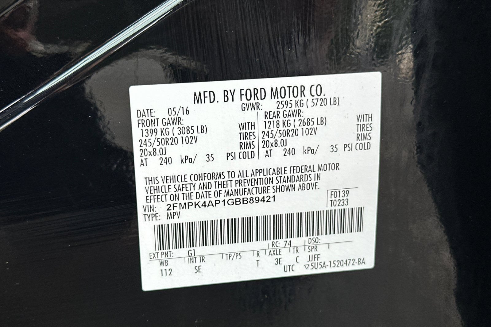 Used 2016 Ford Edge Sport w/ Equipment Group 401A AWD/4WD image 29
