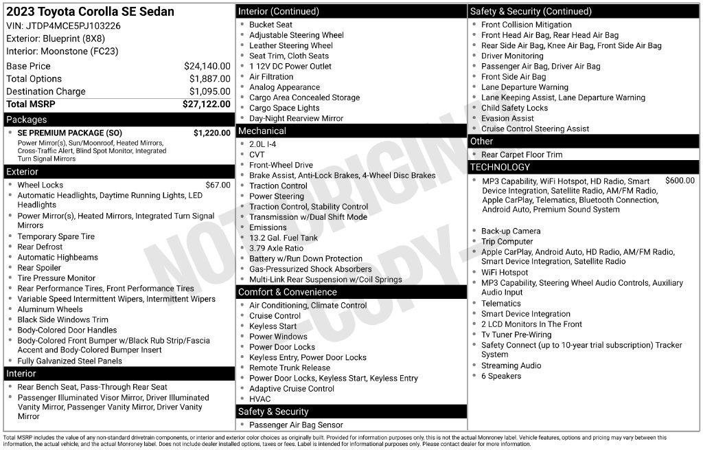 Certified 2023 Toyota Corolla SE w/ SE Premium Package FWD image 5