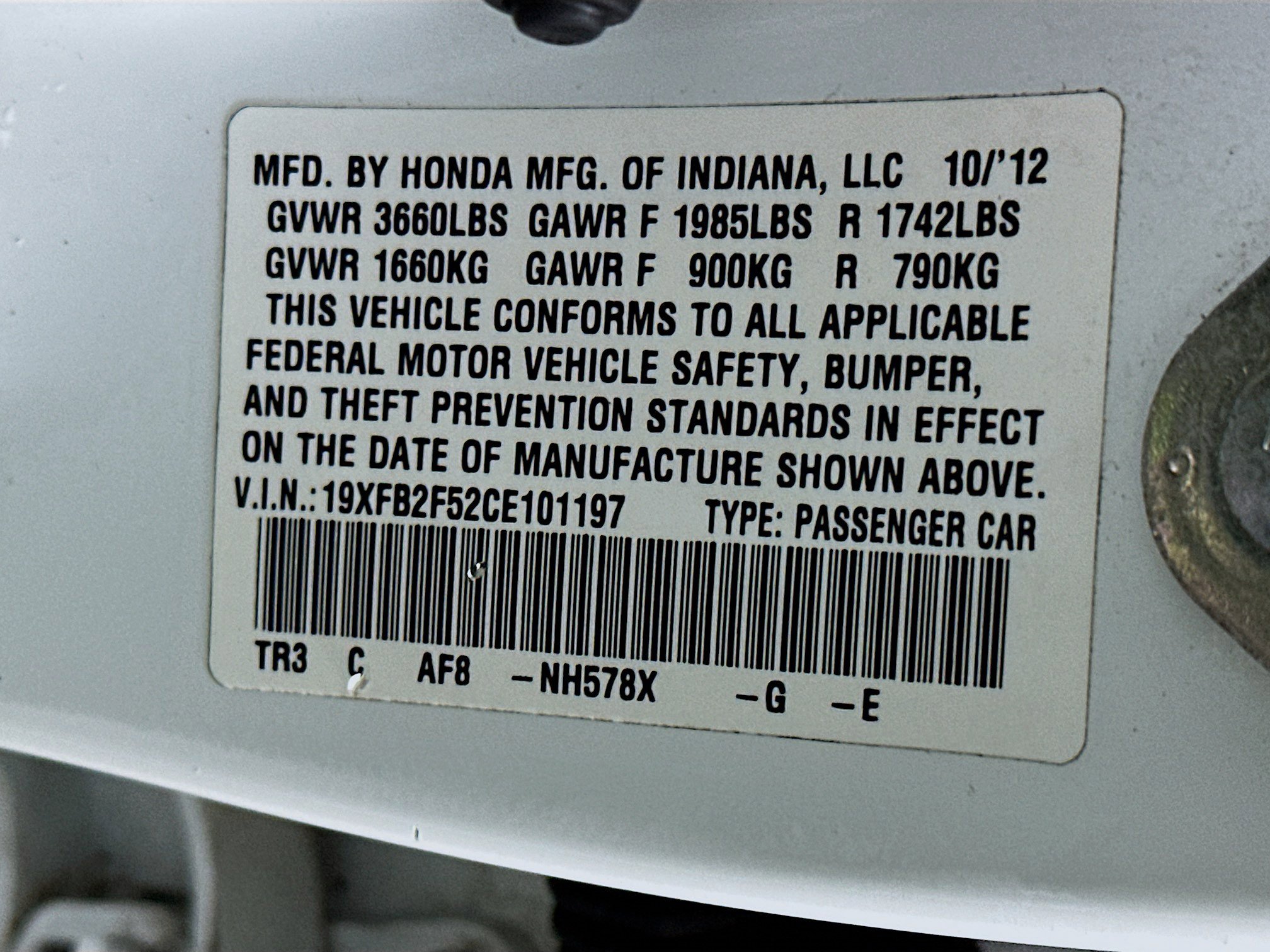 Used 2012 Honda Civic LX image 12