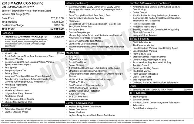 Used 2018 MAZDA CX-5 Touring w/ Preferred Equipment Package image 43