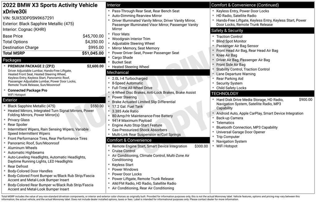 Used 2022 BMW X3 xDrive30i w/ Premium Package 2 AWD/4WD image 16