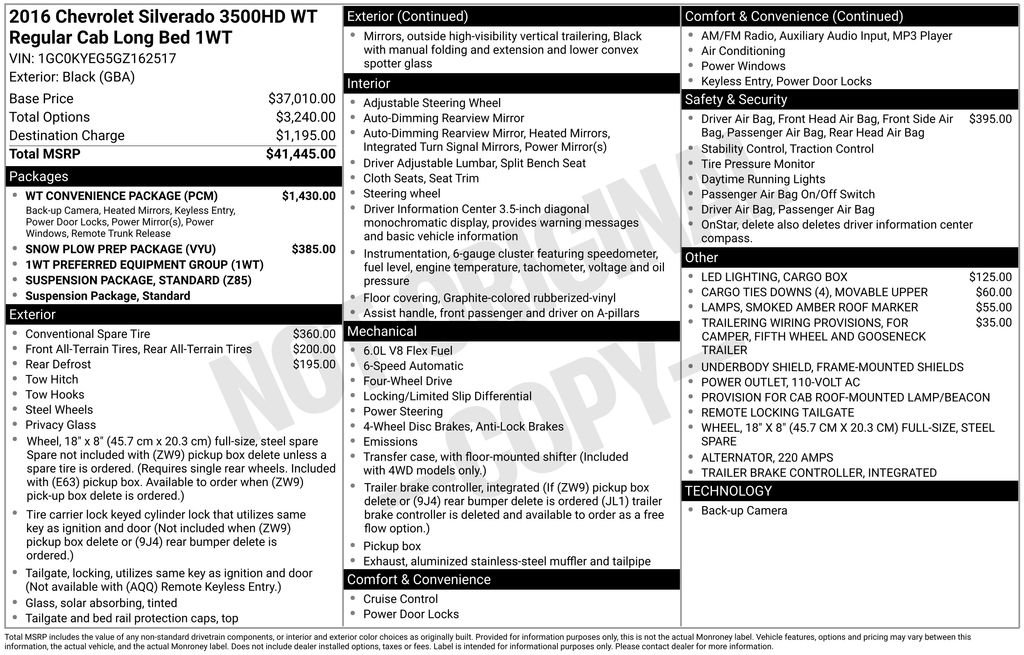 Used 2016 Chevrolet Silverado 3500 W/T w/ WT Convenience Package image 6