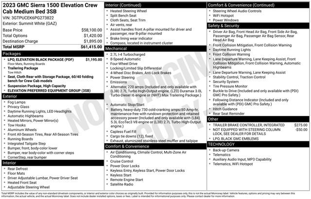 Used 2023 GMC Sierra 1500 Elevation w/ LPO, Elevation Black Package AWD/4WD image 7